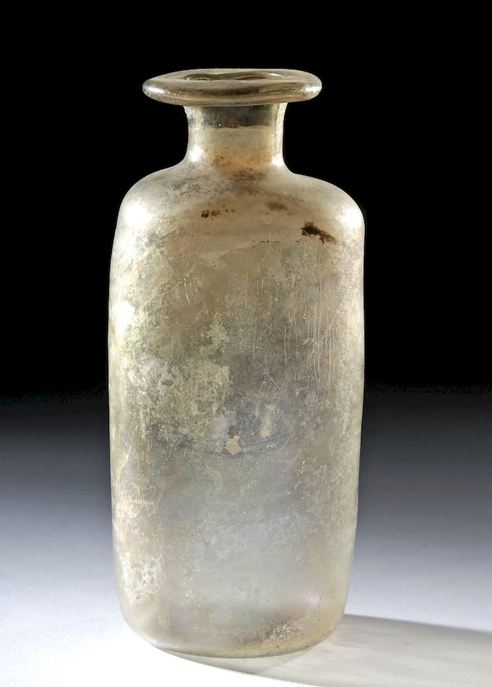 Appraisal: Tall Roman Glass Cylindrical Bottle Roman Imperial Period ca nd