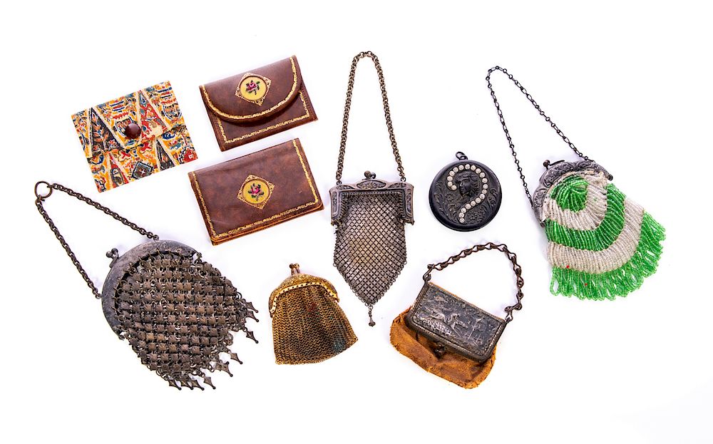 Appraisal: Antique Beaded and Mesh Purses Good condition Please Email or