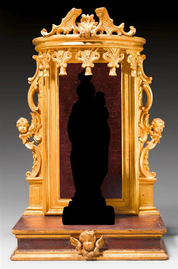 Appraisal: SMALL CARVED AND GILT ALCOVE Baroque style Carved and gilded