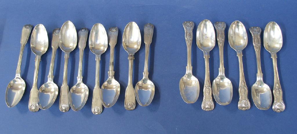 Appraisal: A SMALL COLLECTION OF TEASPOONS comprising a harlequin set of