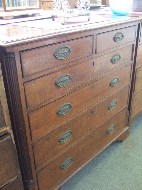 Appraisal: A th century oak chest of two short and four