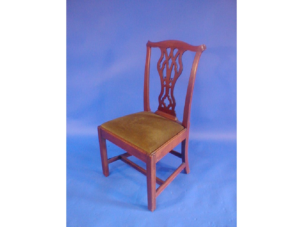 Appraisal: A thC mahogany dining chair in the Chippendale manner