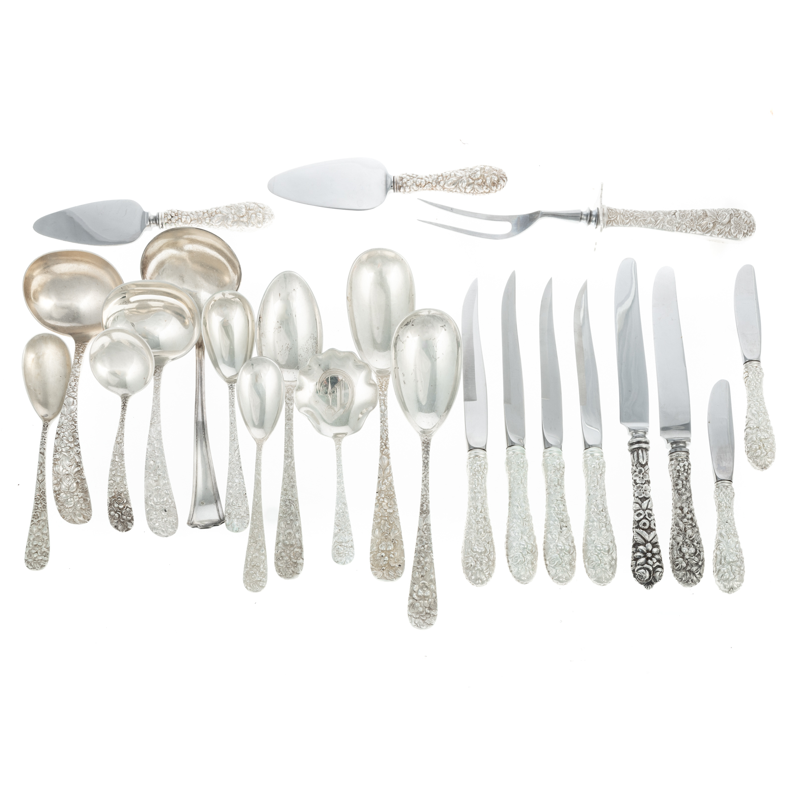 Appraisal: COLLECTION OF STIEFF STERLING ROSE FLATWARE Including a dinner knife