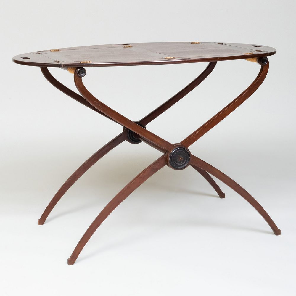 Appraisal: English Mahogany Butler's Tray Table x x in Masterful Mix