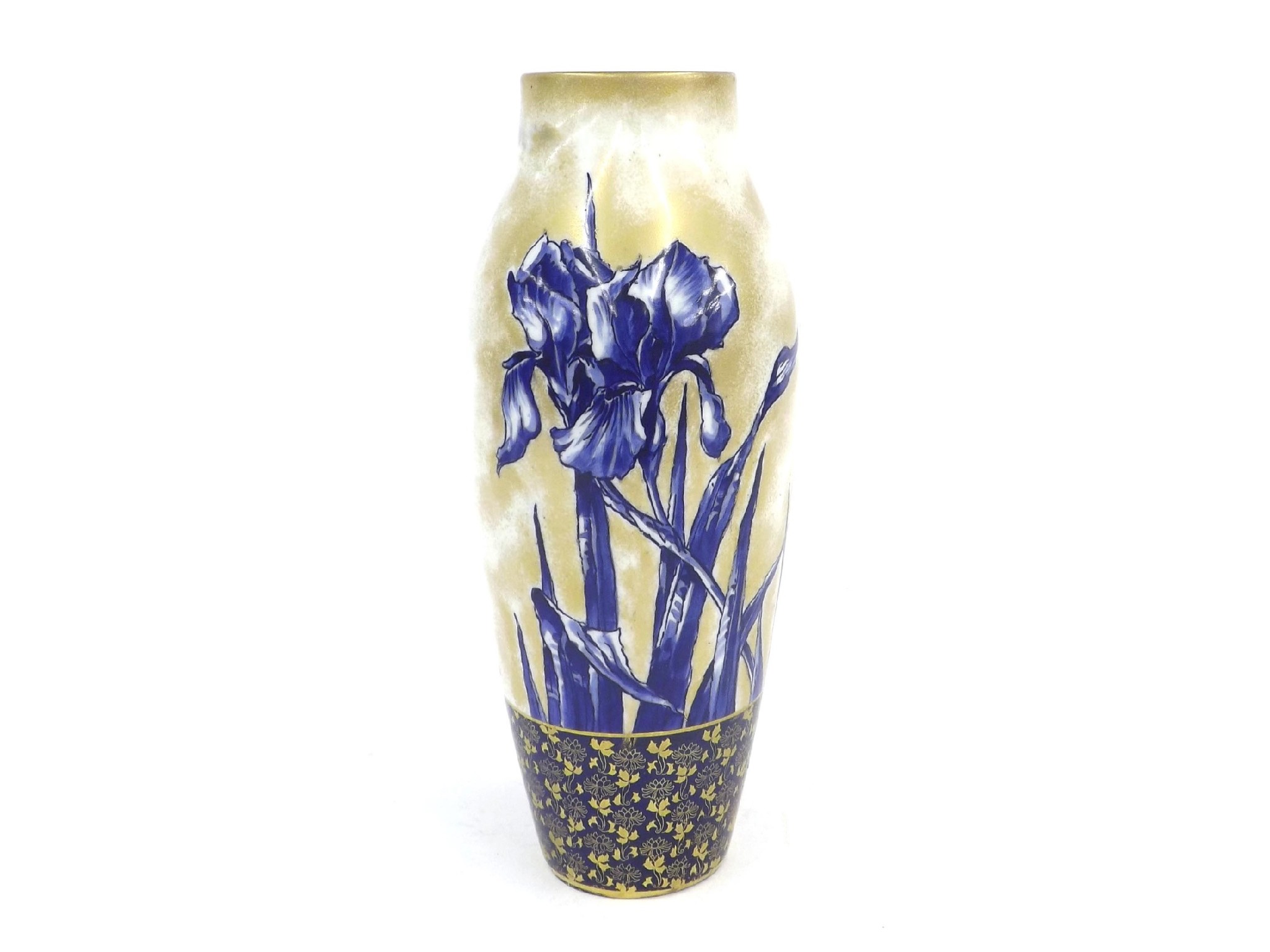 Appraisal: Royal Doulton porcelain slender vase decorated with orchids upon a