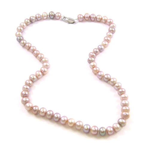 Appraisal: PRINCESS LENGTH PINK PEARL NECKLACE - inches in length strung