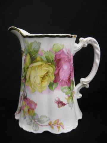 Appraisal: Bavarian Porcelain Pitcher floral decor '' excellent