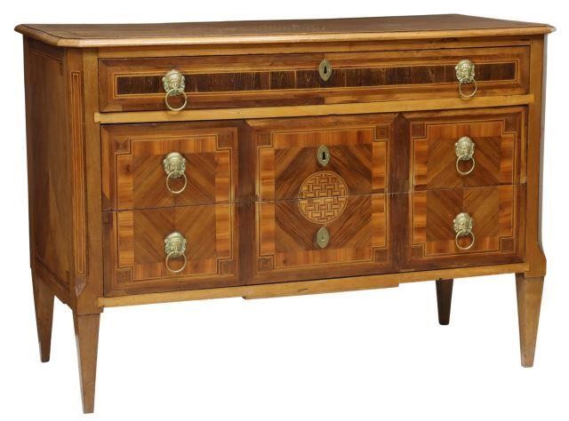 Appraisal: French Louis XVI period walnut parquetry commode late th c