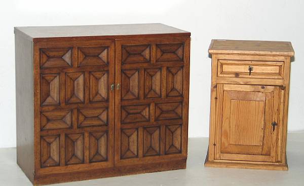 Appraisal: A grouping of furniture comprising a Neoclassical style pine cabinet