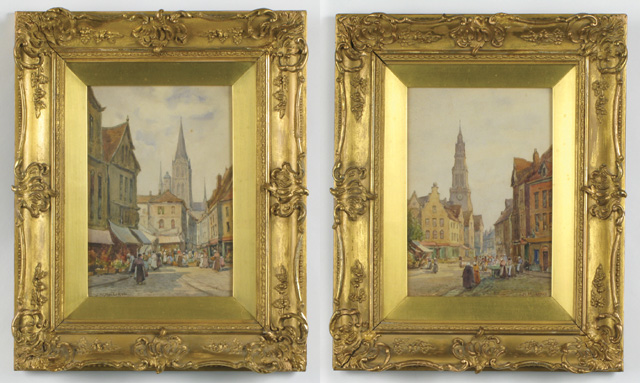 Appraisal: JAMES W MILLIKEN PAIR WATERCOLORS ON PAPER British - The