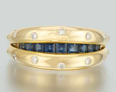 Appraisal: A Ladies' Two-Way Sapphire and Diamond Ring k yellow gold