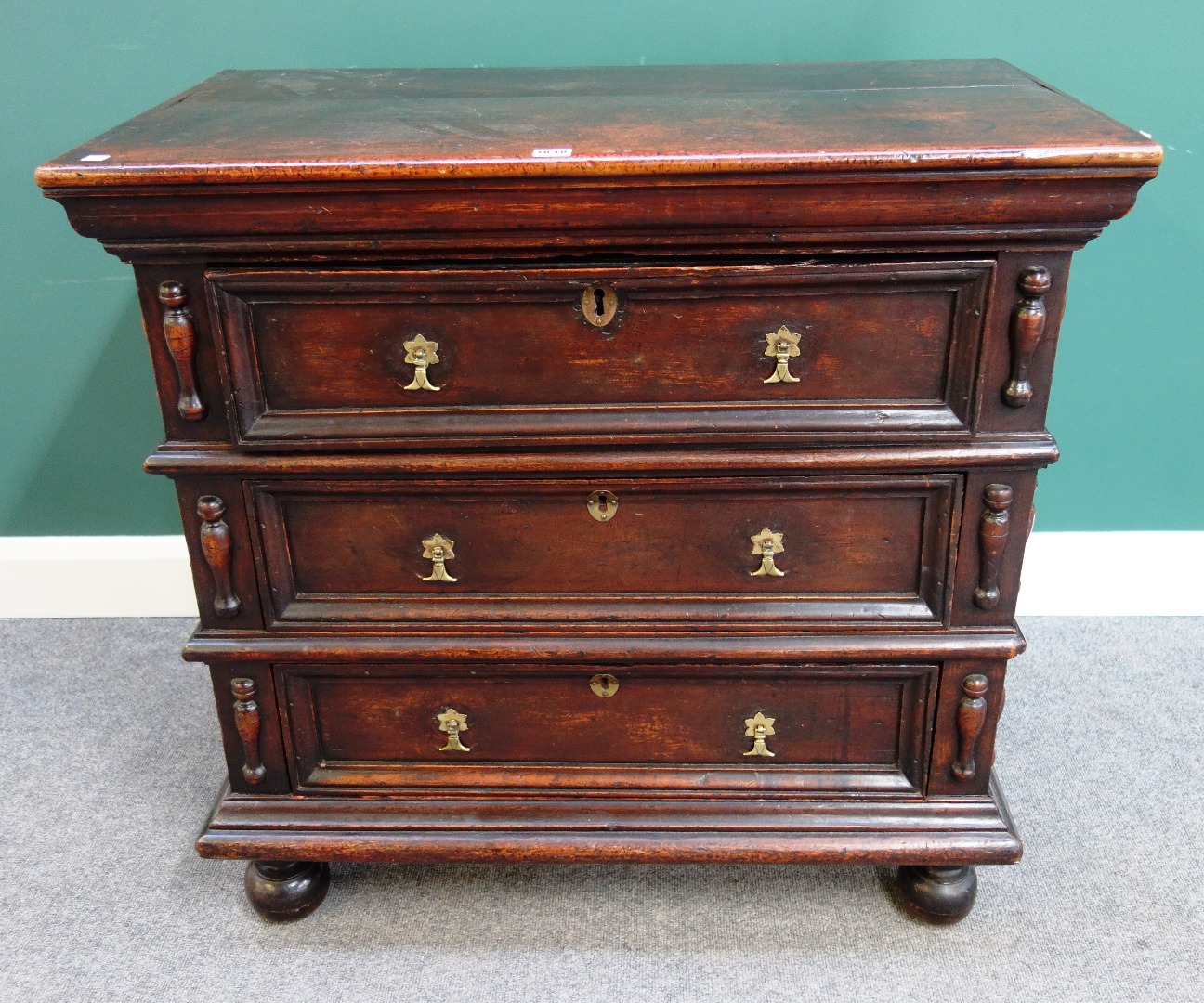 Appraisal: A late th century European walnut and cedar wood small