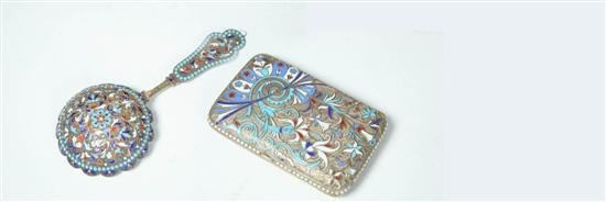 Appraisal: TWO SILVER AND ENAMEL ITEMS Russia both hallmarked Includes a