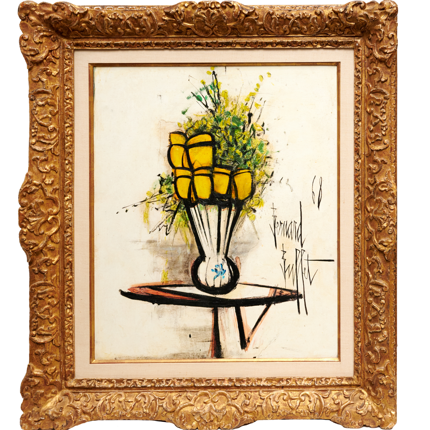 Appraisal: AFTER BERNARD BUFFET PAINTING After Bernard Buffet French - Floral