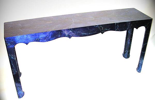 Appraisal: A 'Presidio' faux lapis and gilt console table height in