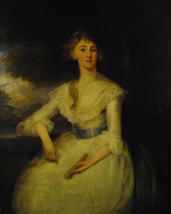 Appraisal: JOHN HOPPNER English - PORTRAIT OF MRS MERCER oil on