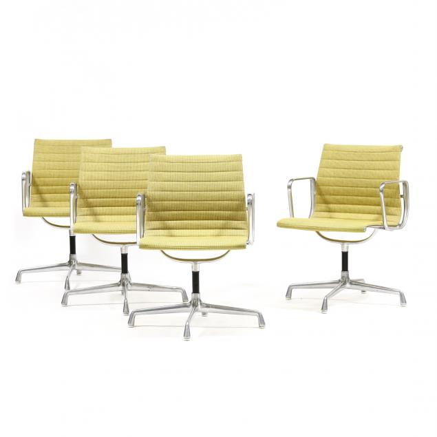 Appraisal: CHARLES AND RAY EAMES FOUR ALUMINUM GROUP ARMCHAIRS s Herman