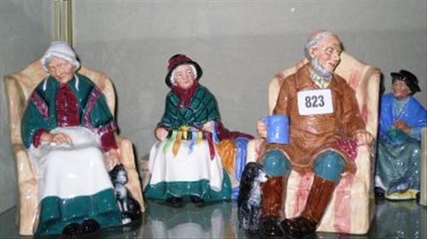 Appraisal: Five Royal Doulton figures Tuppence a bag HN a China