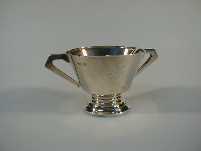 Appraisal: A small silver two handled cup inscribed Kathleen Sheffield