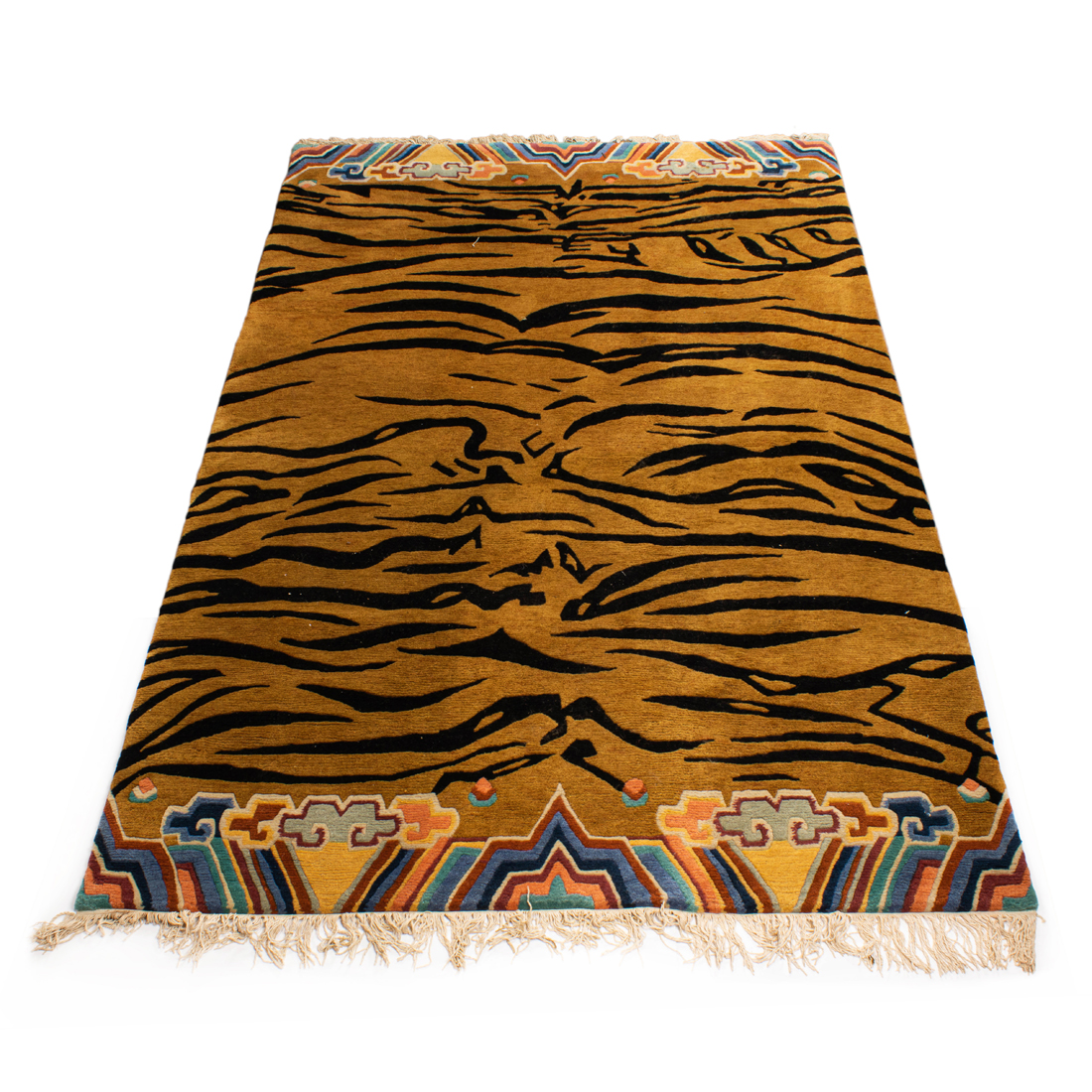 Appraisal: A CONTEMPORARY TIBETAN WOOL TIGER CARPET A Contemporary Tibetan wool