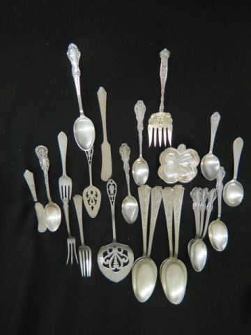 Appraisal: pc Estate Sterling Silver Lot spoons nut dishes and servers