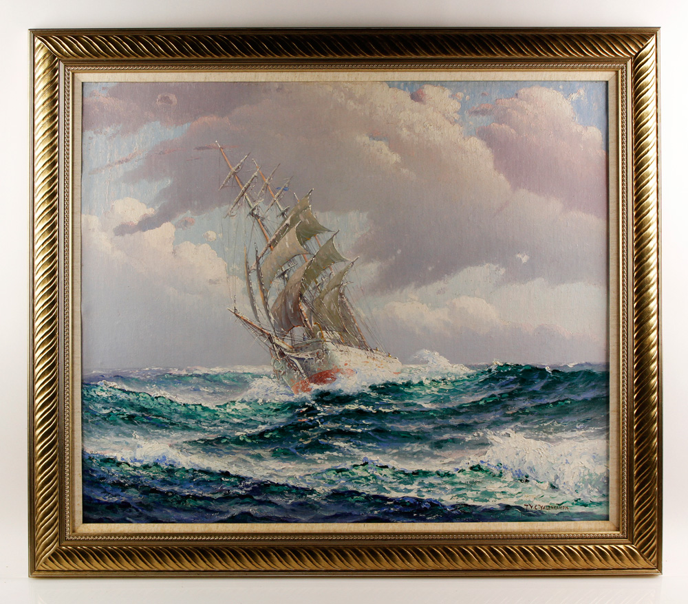 Appraisal: - Valenkamph Ship Under Sail O B Theodore Victor Carl