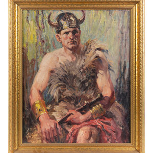 Appraisal: Glen Scheffer American - Man in Viking Costume oil on