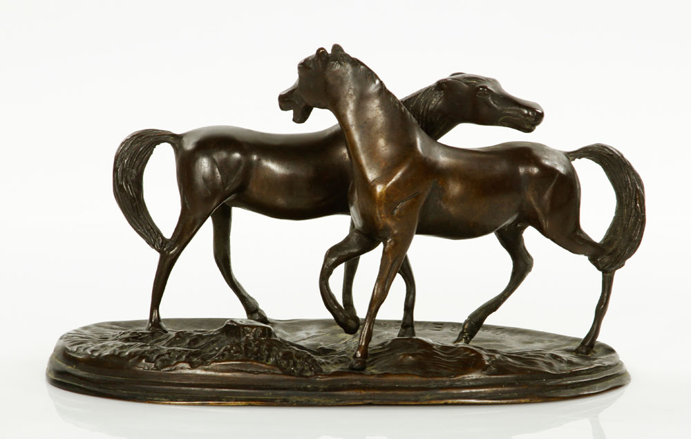 Appraisal: A - After Barye Colts Bronze After Alfred Barye a