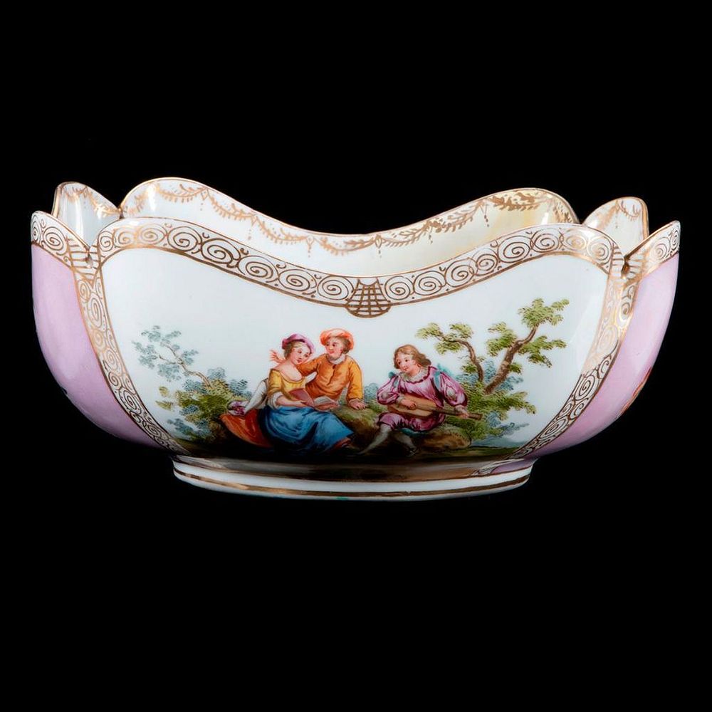 Appraisal: Continental porcelain bowl A continental porcelain bowl painted with flowers