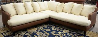 Appraisal: Two part L shaped sectional sofa Theodore's one arm end