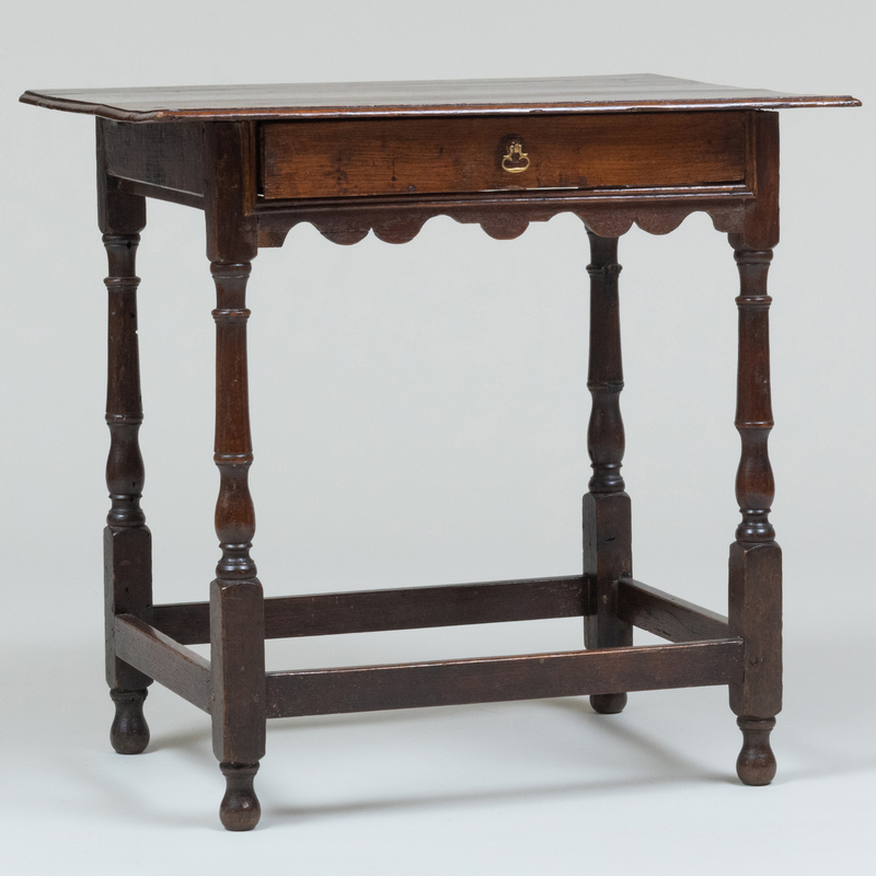 Appraisal: CHARLES II RUSTIC OAK TABLE x x in Condition Wear