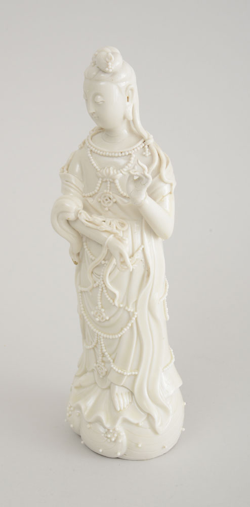 Appraisal: CHINESE BLANC DE CHINE PORCELAIN FIGURE OF KWAN YIN Contained