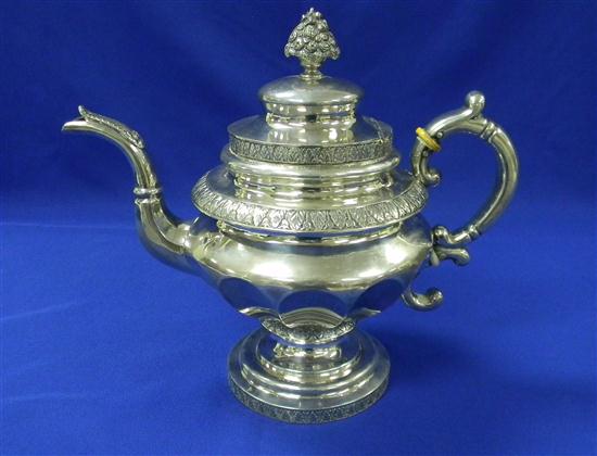 Appraisal: SILVER American coin silver teapot E Stebbins Co NYC c