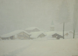 Appraisal: Alessio Nebbia Italian - - Winter village landscape oil on