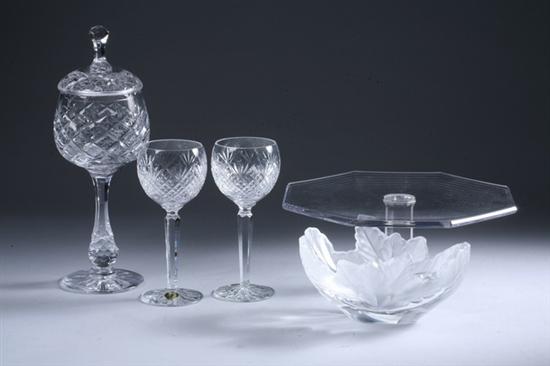 Appraisal: COLLECTION CRYSTAL AND GLASS TABLEWARE Comprising four Waterford wine hocks