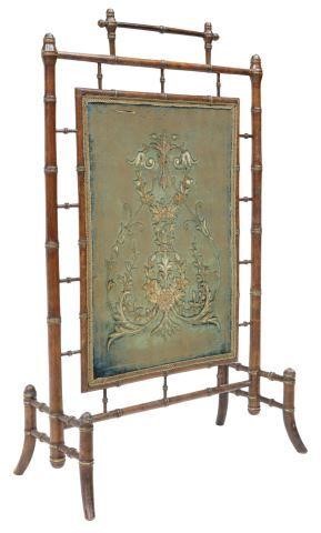 Appraisal: English Victorian fireplace screen in the Aesthetic taste mid th