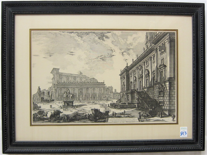 Appraisal: AFTER FRANCESCO PIRANESI ENGRAVING Italian - titled Veduta della Piazza