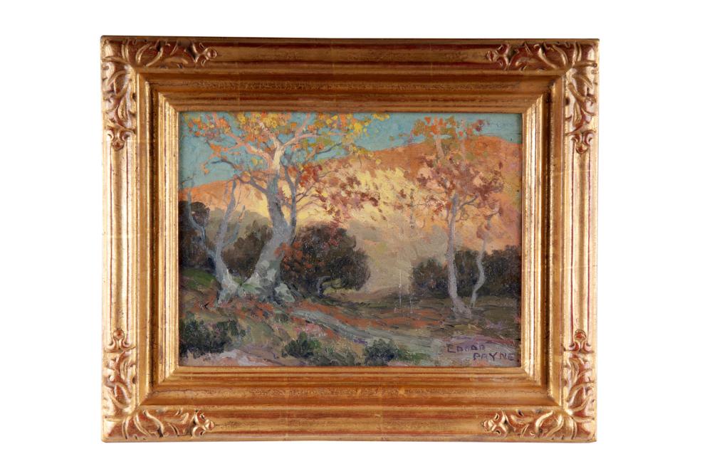 Appraisal: EDGAR PAYNE AUTUMN LIGHT oil on canvas laid down on