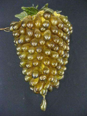 Appraisal: Art Glass Hanging Lamp amber cluster of grapes approx diameter