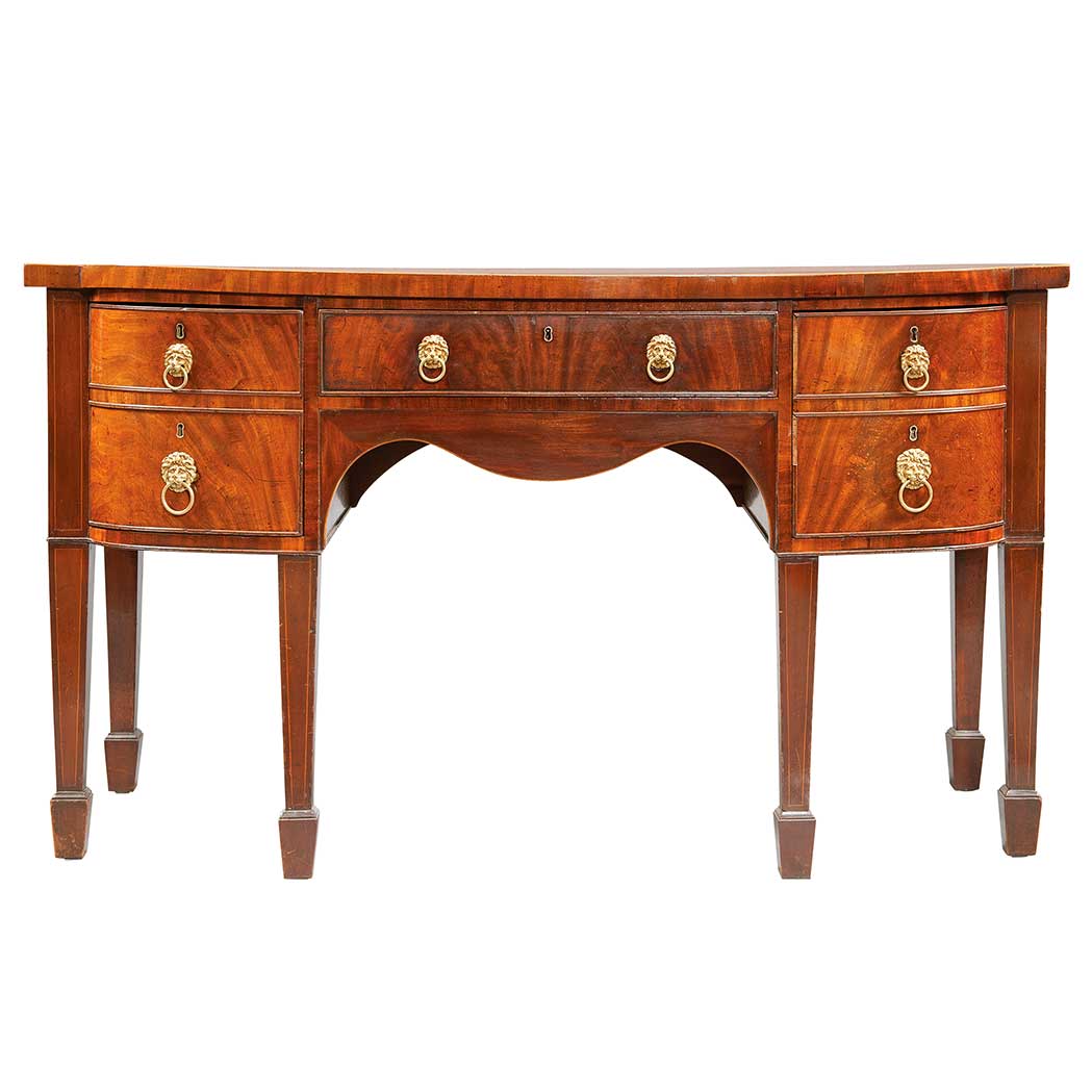 Appraisal: George III Mahogany Bow Front Sideboard Circa The shaped rectangular