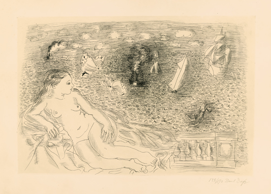 Appraisal: RAOUL DUFY Balcon sur la Mer Baigneuse aux Papillons Etching