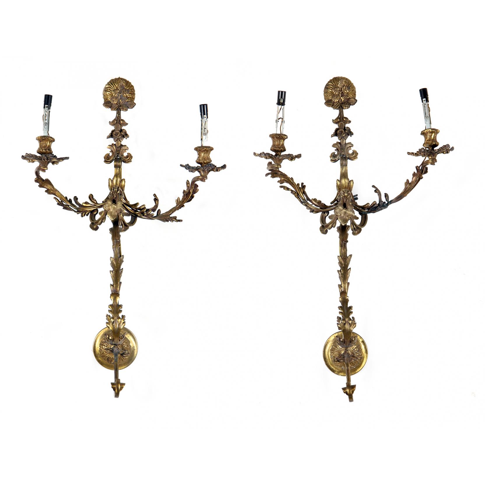 Appraisal: Pair of Rococo Style Wall Appliques first half of the