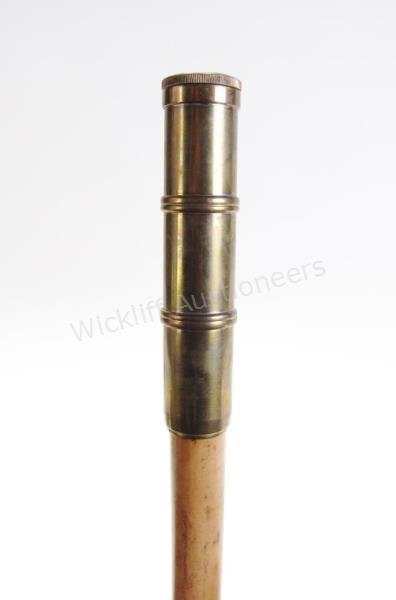 Appraisal: Naturalist's Cane A wonderful naturalist's cane featuring a small brass