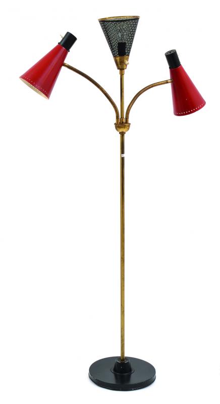 Appraisal: ITALIAN THREE STEM ADJUSTABLE STANDARD LAMP