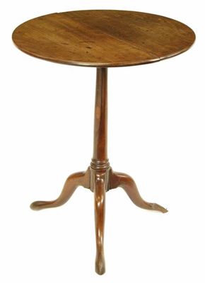 Appraisal: A tripod table the circular mahogany tilt-top on a yew