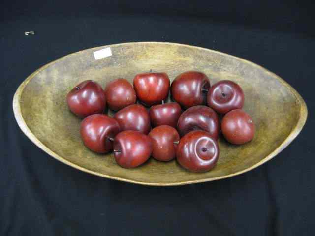 Appraisal: Early Wooden Doughbowl oval '' x '' together with later