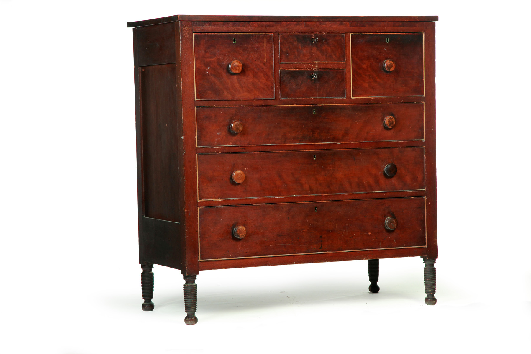 Appraisal: OHIO BONNET CHEST OF DRAWERS Likely Dayton mid th century