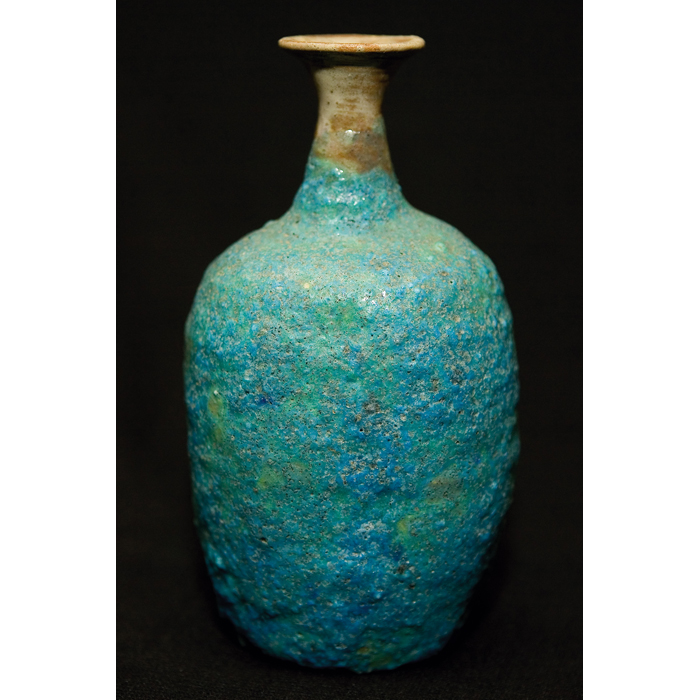 Appraisal: Beatrice Wood vase tan and turquoise volcanic glaze