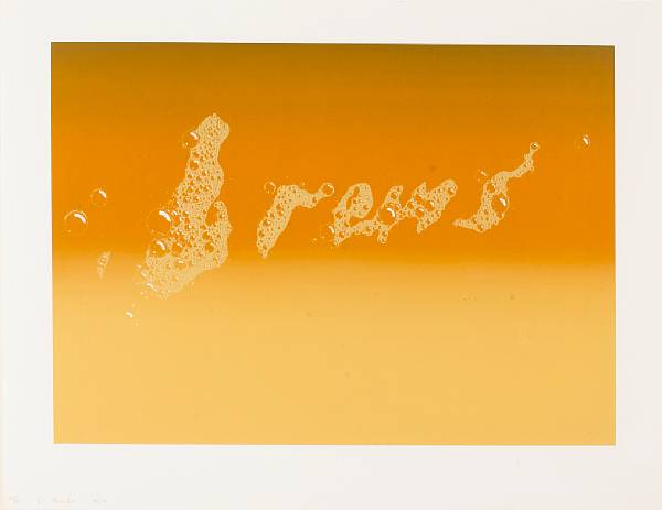 Appraisal: Edward Ruscha American born Brews E Silkscreen printed in colors