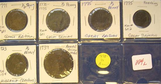 Appraisal: Lot of Coins of US Colonial interest including British halfpennies